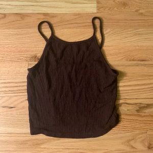 Brandy Melville burgundy high neck tank.